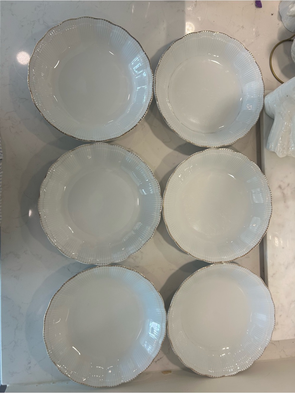 Vintage Wałbrzych Porcelain Soup Bowls Set of 6 (Matches Covered Tureen)